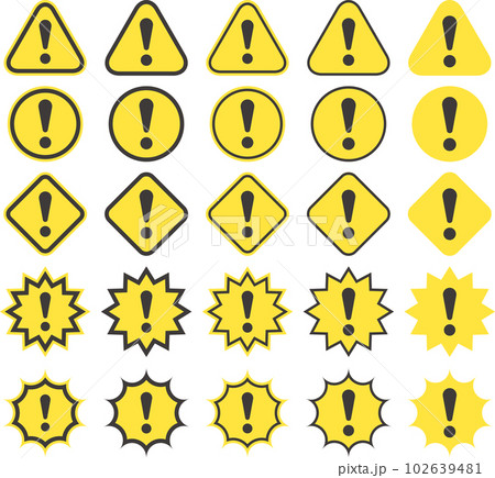 シンプルな注意風マークのベクターイラストセット 102639481