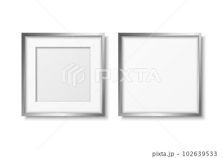 Vector 3d Realistic Gray Metal Color Decorative Vintage Frame Set, Border Icon Closeup Isolated. Steel, Chrome, SIlver Square Photo Frame Design Template for Picture, Border Design Vector 3d Realistic Gray Metal Color Decorative Vintage Frame Set, Border Icon Closeup Isolated. Steel, Chrome, SIlver Square Photo Frame Design Template for Picture, Border Design 102639533