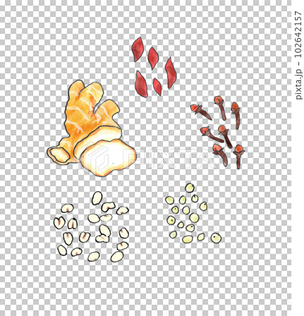 和漢素材　手書きイラスト 102642157
