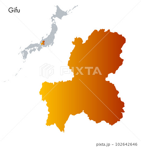 岐阜県と日本列島地図