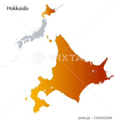 北海道と日本列島地図 102642686