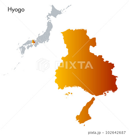 兵庫県と日本列島地図 102642687