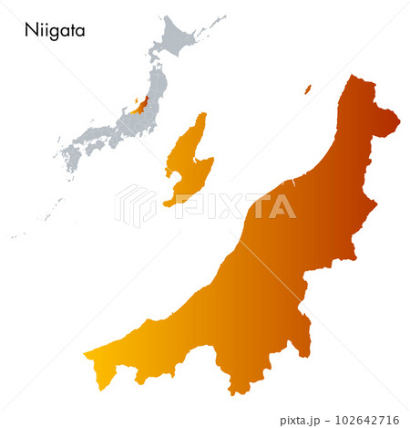 新潟県と日本列島地図 新潟県と日本列島地図 102642716