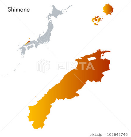 島根県と日本列島地図 102642746