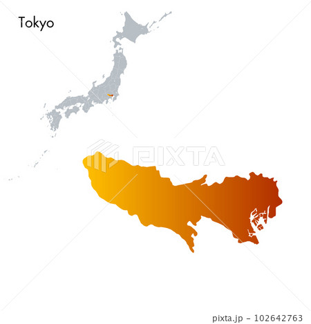 東京都と日本列島地図 東京都と日本列島地図 102642763