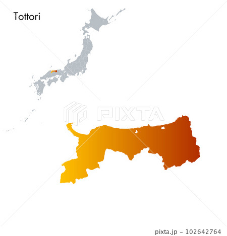 鳥取県と日本列島地図 102642764