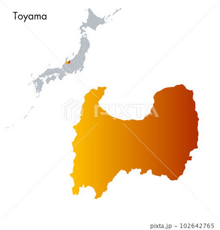 富山県と日本列島地図 富山県と日本列島地図 102642765