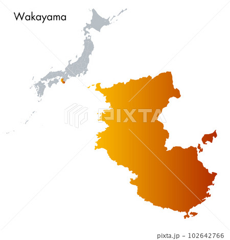 和歌山県と日本列島地図