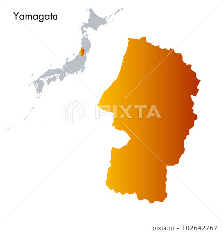 山形県と日本列島地図