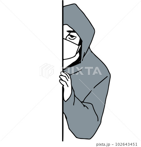 じっとこちらを伺うのぞき魔の不審者 102643451