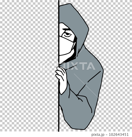 じっとこちらを伺うのぞき魔の不審者 102643451