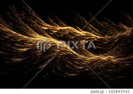 Abstract luminous energy flow wave isolated on black background made with generative AI Abstract luminous energy flow wave isolated on black background made with generative AI 102643542