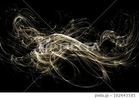 Abstract luminous energy flow wave isolated on black background made with generative AI Abstract luminous energy flow wave isolated on black background made with generative AI 102643585