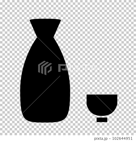 お猪口と徳利。日本酒アイコン。 102644951