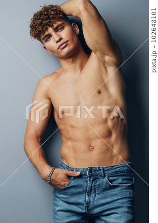 man handsome shirtless male abs chest young curly bodybuilder sexy lifestyle muscle man handsome shirtless male abs chest young curly bodybuilder sexy lifestyle muscle 102648101