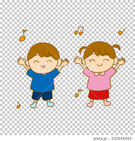 リトミック教室に通うこどもたちのイラストのイラスト素材 [102648483] - PIXTA