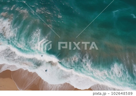 shore sea water ocean vacation summer nature wave beach sand. Generative AI. 102648589