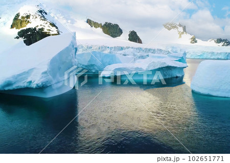 Beautiful landscape of Antarctica glacier, famous tourist attraction. 102651771