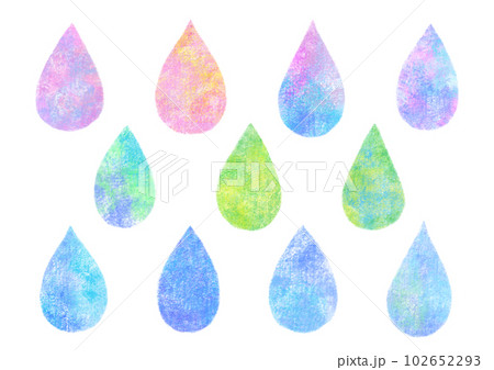 パステル調のしずく　手描きイラスト 102652293