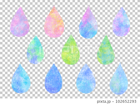 パステル調のしずく　手描きイラスト 102652293