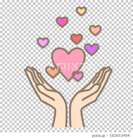 hands holding a full heart hands holding a full heart 102653484