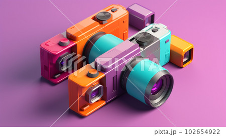 digital camera in abstract style in trending color palette with Generative AI 102654922