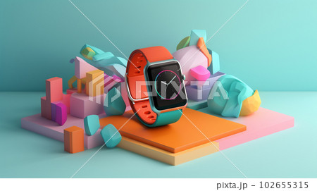 smart watch in trending color palette with Generative AI 102655315
