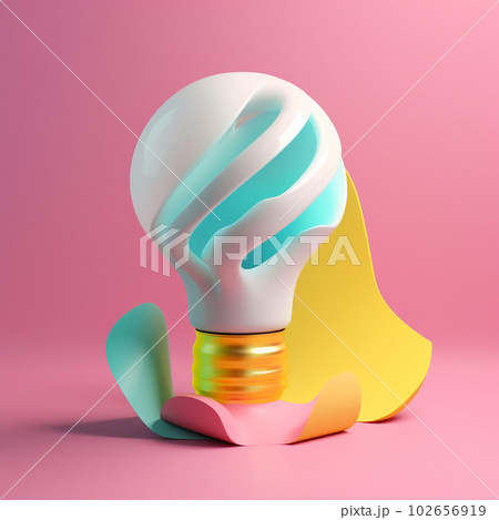 light bulb in trending color palette with Generative AI 102656919