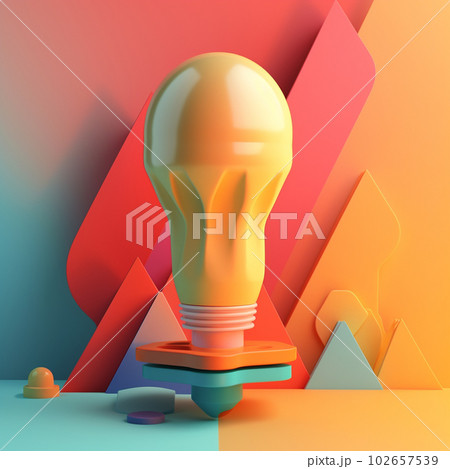 light bulb in trending color palette with Generative AI 102657539