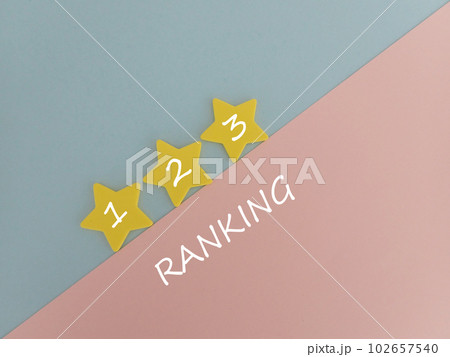 星に123の数字とランキングの文字、コピースペース 102657540