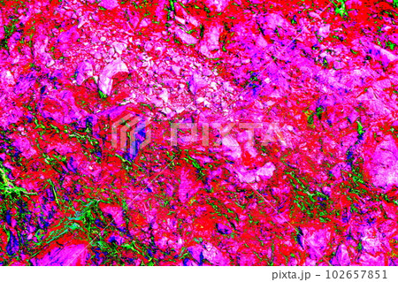 Grungy cragged bumpy pitted cavity stone facade, split layer gap.Ruined cracked Grungy cragged bumpy pitted cavity stone facade, split layer gap.Ruined cracked 102657851