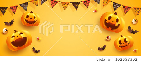 ハロウィンのフレーム背景のベクターイラスト(ハロウィーン) ハロウィンのフレーム背景のベクターイラスト(ハロウィーン) 102658392