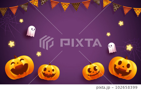 ハロウィンのフレーム背景のベクターイラスト(ハロウィーン) ハロウィンのフレーム背景のベクターイラスト(ハロウィーン) 102658399
