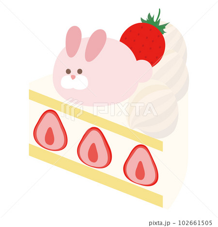 うさぎのショートケーキのイラスト素材 [102661505] - PIXTA