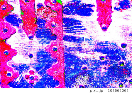 A closeup of a wooden chest with a metal upholstery. 102663065