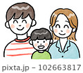 幸せそうな3人家族 102663817