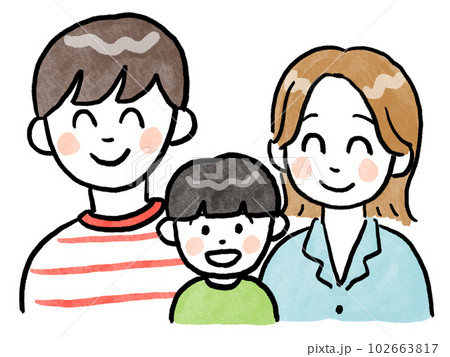 幸せそうな3人家族 102663817