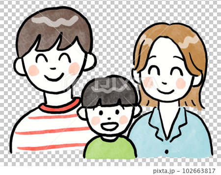 幸せそうな3人家族 102663817