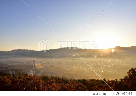 ミューズパークからの秩父盆地の雲海 ミューズパークからの秩父盆地の雲海 102664444