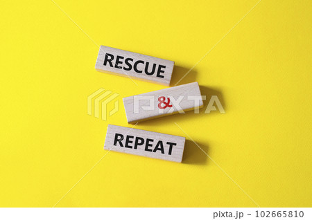 Rescue and Repeat symbol. Wooden blocks with words Rescue and Repeat. Beautiful yellow background. Business and Rescue and Repeat concept. Copy space. Rescue and Repeat symbol. Wooden blocks with words Rescue and Repeat. Beautiful yellow background. Business and Rescue and Repeat concept. Copy space. 102665810