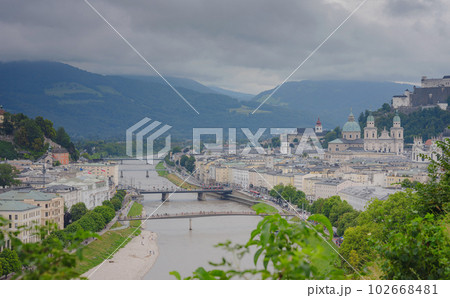 Historic city of Salzburg in summer, Austria Historic city of Salzburg in summer, Austria 102668481