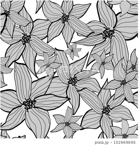 Beautiful paper art seamless pattern with flowers. Summer vector illustration. Spring floral vector 102669698