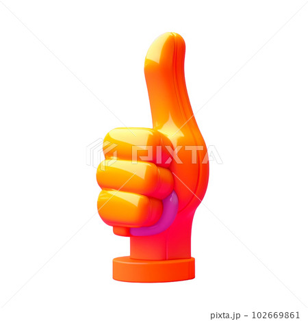 thumbs up in 3D style trending color palette with Generative AI 102669861