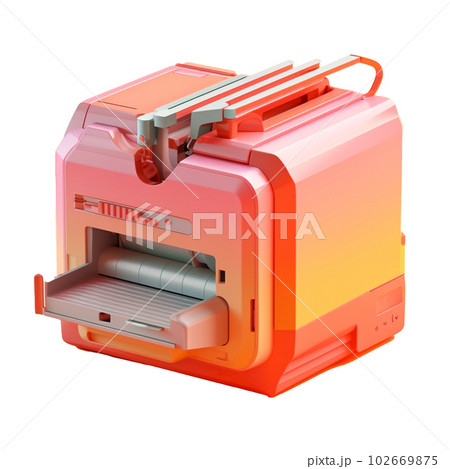 printer in 3D style trending color palette with Generative AI 102669875