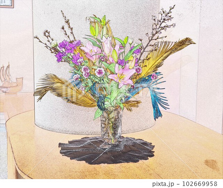 CG画像イラスト水彩画風スケッチ3 CG画像イラスト水彩画風スケッチ3 102669958