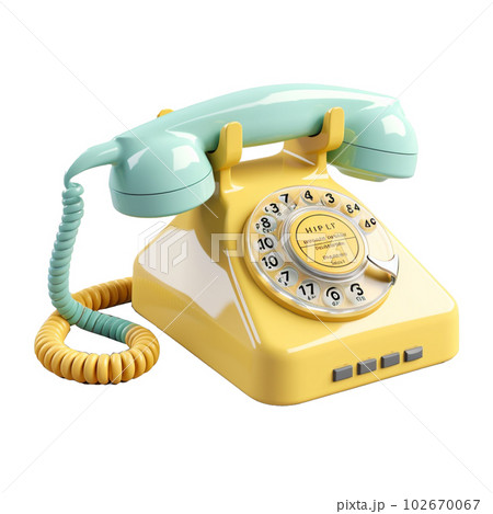 vintage telephone in 3D style trending color palette with Generative AI 102670067