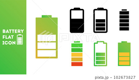 Device charging icons set. Medium charge level. Icon for phone, laptop, app and presentation 102673827