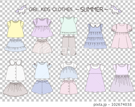 Summer girl's children's clothing coordination 102674038