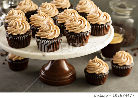 Chocolate espresso cupcakes 102674477