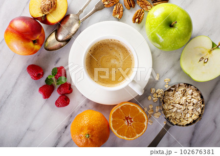 Healthy breakfast ingredients 102676381